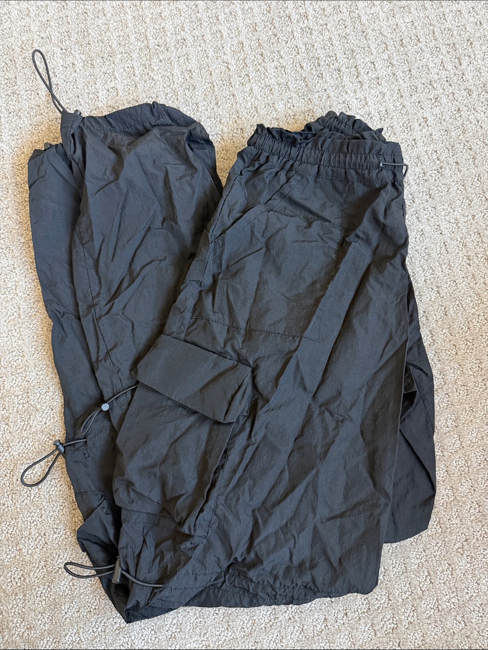 Garage Black Men's Cargo Pants with Drawcords